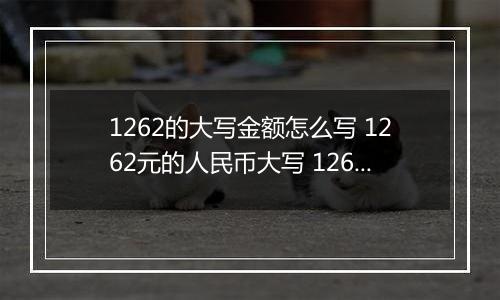 1262的大写金额怎么写 1262元的人民币大写 1262元的数字大写