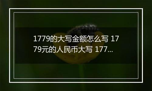 1779的大写金额怎么写 1779元的人民币大写 1779元的数字大写