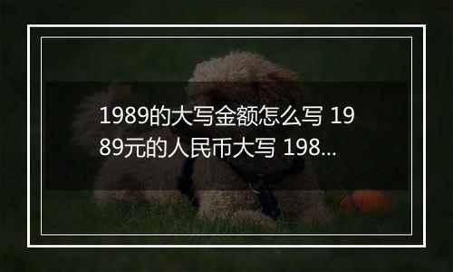 1989的大写金额怎么写 1989元的人民币大写 1989元的数字大写